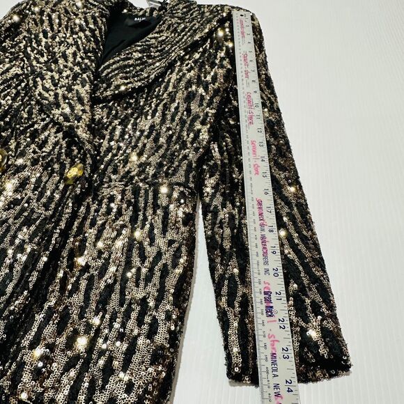 Balmain Blazer 40/US 8/ M Gold Sequin Peak Lapel Double-Breasted NWT $3995 - Picture 5 of 15